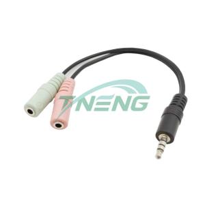 3.5MM M - 2xF(green-headset,pink-microphone)